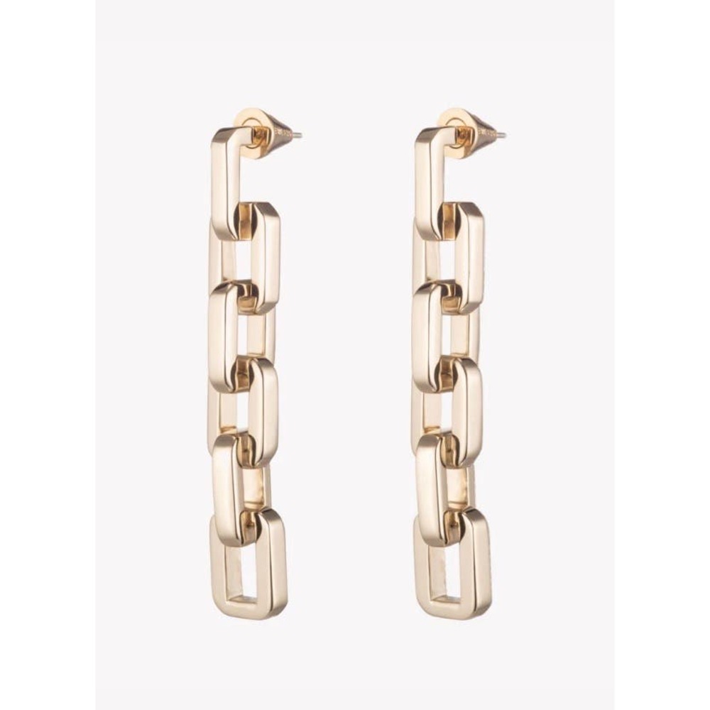 eddieBorgo Supra‎ Link Drop Earrings - Finished in 12 Karat Gold